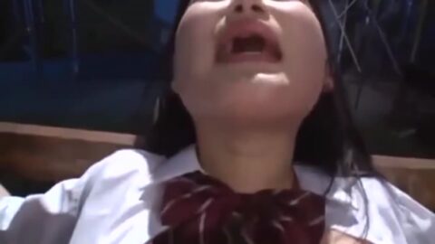 童顔の制服JKが野外で完全拘束→強制中出しレ●プで屈辱絶頂！